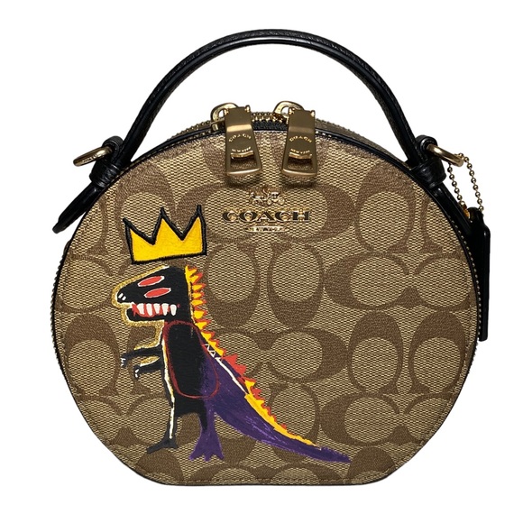 🤩 SOLD 🤩 Coach X Jean Michel Basquiat Canteen Crossbody Dinosaur GUC bag - Picture 1 of 16